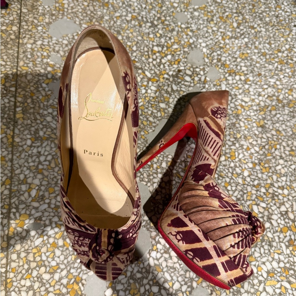 Christian Louboutin Brown patterned Women's platform Heels